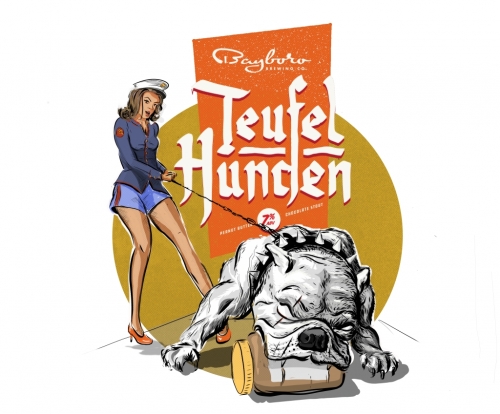 Teufel Hunden label art by Kelcy Coleman